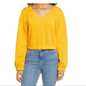 BP V-Neck Fleece Sweatshirt Orange Medium